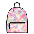 Pastel Tie Dye Print Leather Backpack