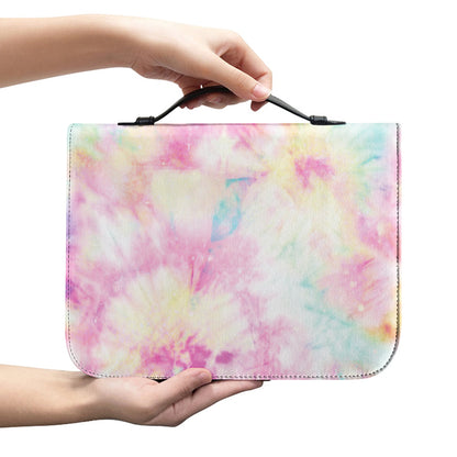 Pastel Tie Dye Print Leather Bible Cover