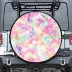 Pastel Tie Dye Print Leather Spare Tire Cover