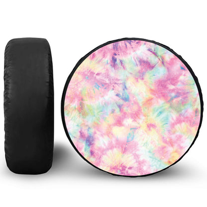 Pastel Tie Dye Print Leather Spare Tire Cover