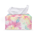 Pastel Tie Dye Print Leather Tissue Box Cover