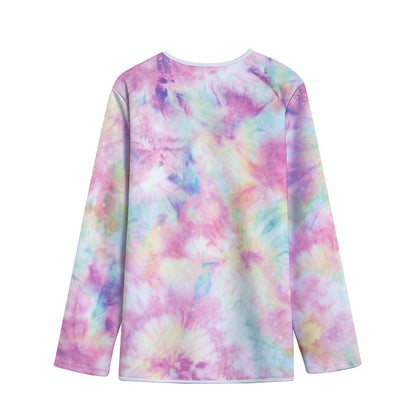 Pastel Tie Dye Print Long Sleeve Short Coat