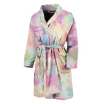 Pastel Tie Dye Print Men's Bathrobe