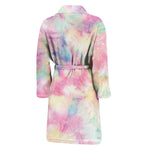 Pastel Tie Dye Print Men's Bathrobe