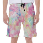 Pastel Tie Dye Print Men's Beach Shorts