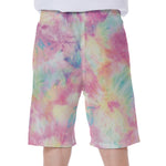 Pastel Tie Dye Print Men's Beach Shorts