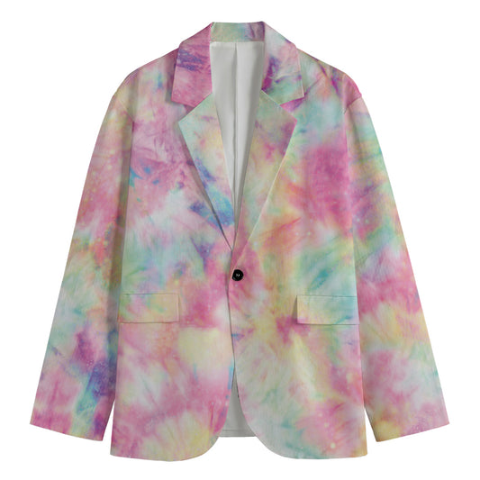 Pastel Tie Dye Print Men's Blazer