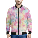 Pastel Tie Dye Print Men's Bomber Jacket