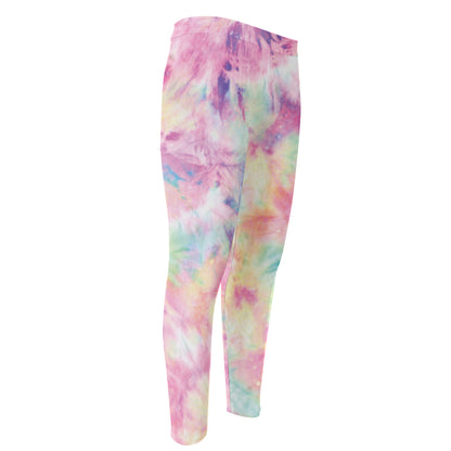 Pastel Tie Dye Print Men's Compression Pants