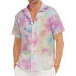 Pastel Tie Dye Print Men's Deep V-Neck Shirt