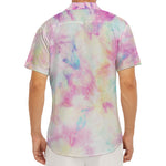 Pastel Tie Dye Print Men's Deep V-Neck Shirt