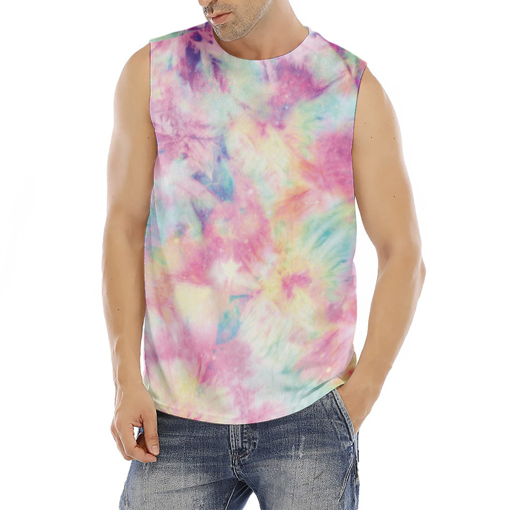 Pastel Tie Dye Print Men's Fitness Tank Top