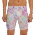Pastel Tie Dye Print Men's Long Boxer Briefs