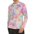 Pastel Tie Dye Print Men's Long Sleeve Rash Guard
