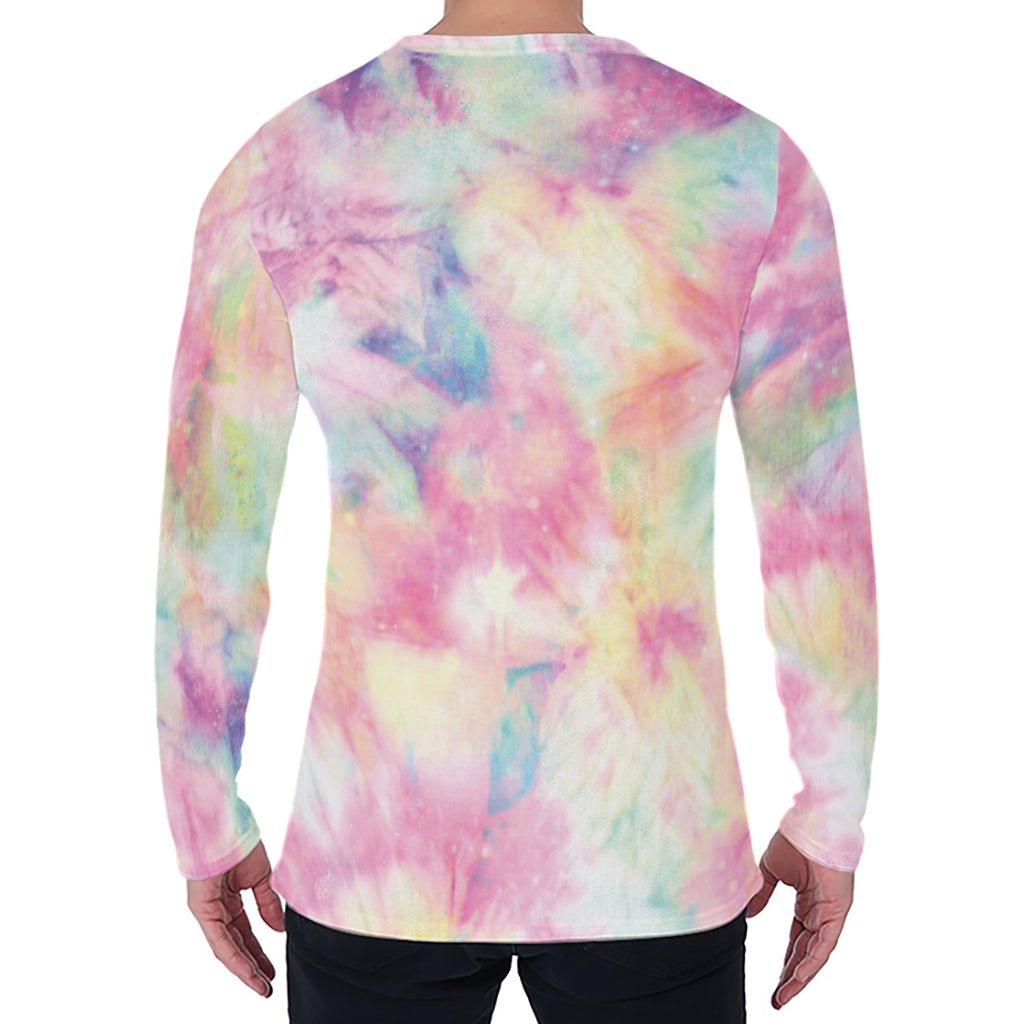 Pastel Tie Dye Print Men's Long Sleeve T-Shirt