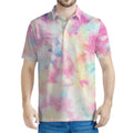 Pastel Tie Dye Print Men's Polo Shirt