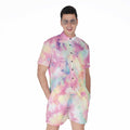 Pastel Tie Dye Print Men's Romper