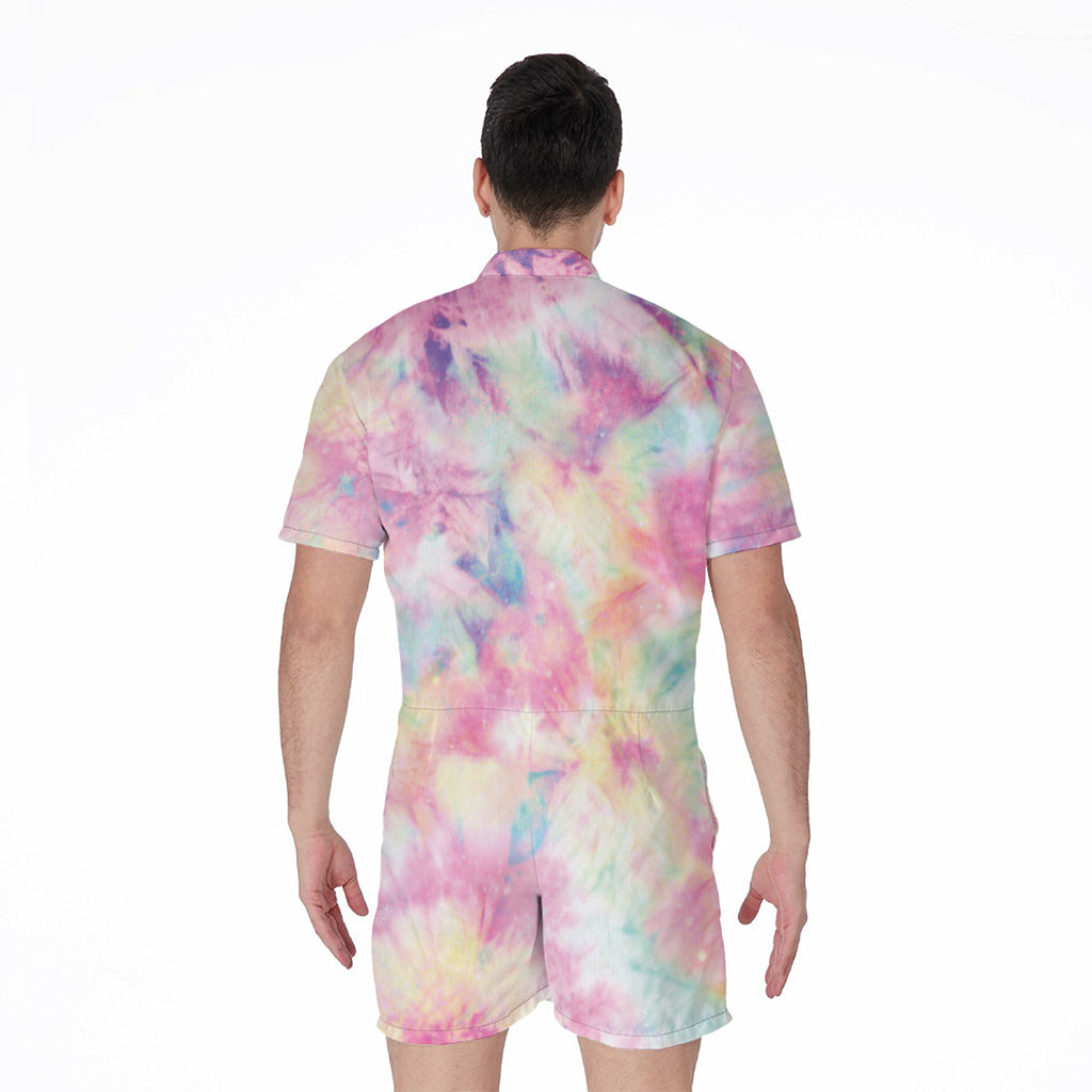 Pastel Tie Dye Print Men's Rompers