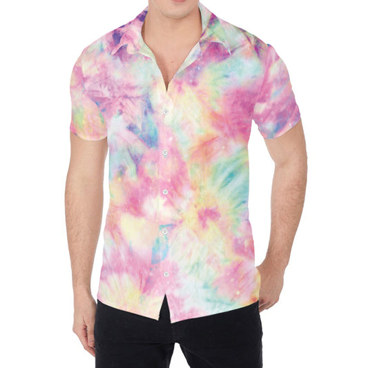 Pastel Tie Dye Print Men's Shirt