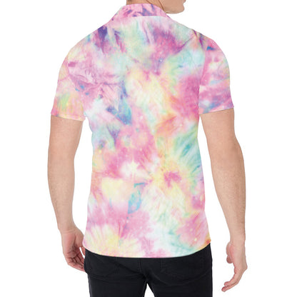 Pastel Tie Dye Print Men's Shirt