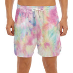 Pastel Tie Dye Print Men's Split Running Shorts