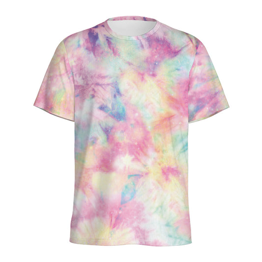 Pastel Tie Dye Print Men's Sports T-Shirt