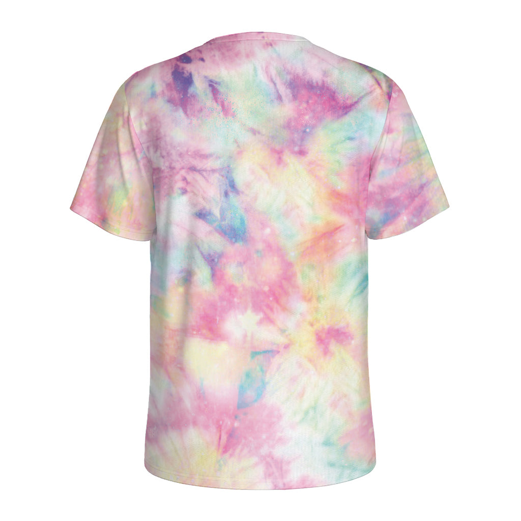 Pastel Tie Dye Print Men's Sports T-Shirt