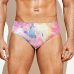 Pastel Tie Dye Print Men's Swim Briefs