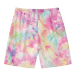 Pastel Tie Dye Print Men's Swim Trunks