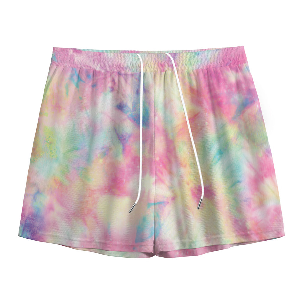 Pastel Tie Dye Print Mesh Shorts