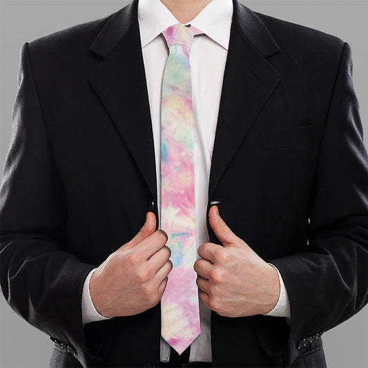 Pastel Tie Dye Print Necktie
