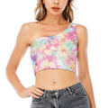Pastel Tie Dye Print One Shoulder Crop Top