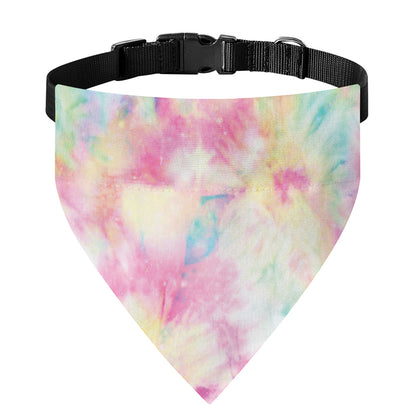 Pastel Tie Dye Print Over The Collar Dog Bandana