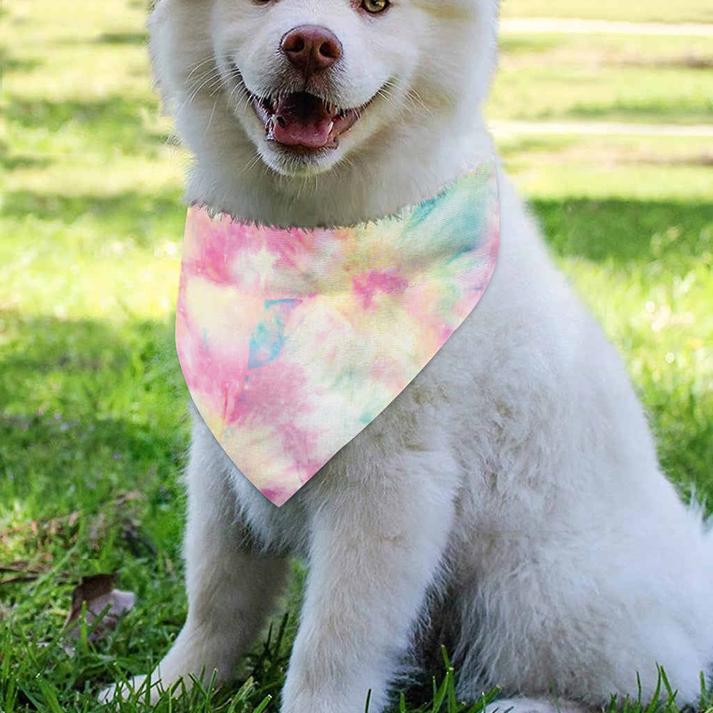 Pastel Tie Dye Print Over The Collar Dog Bandana