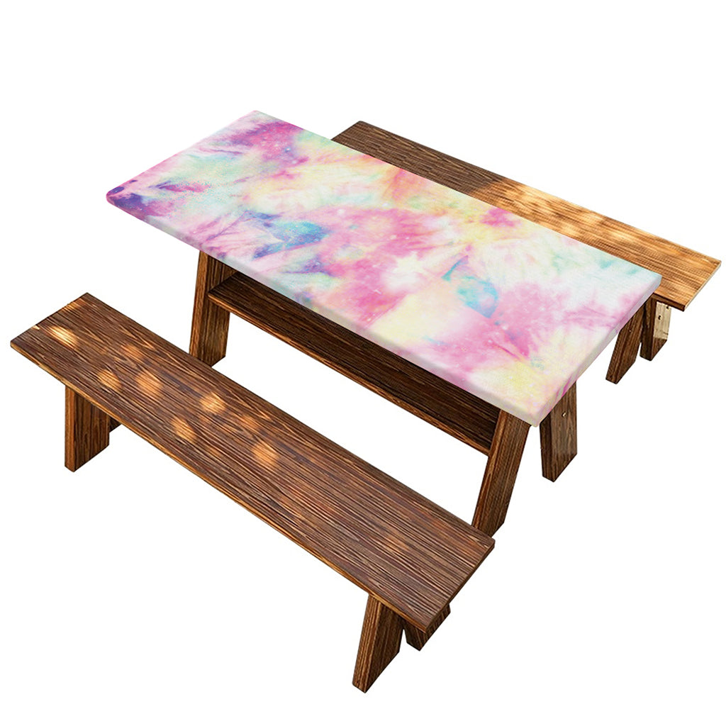 Pastel Tie Dye Print Picnic Table Cover
