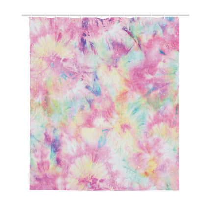 Pastel Tie Dye Print Polyester Shower Curtain