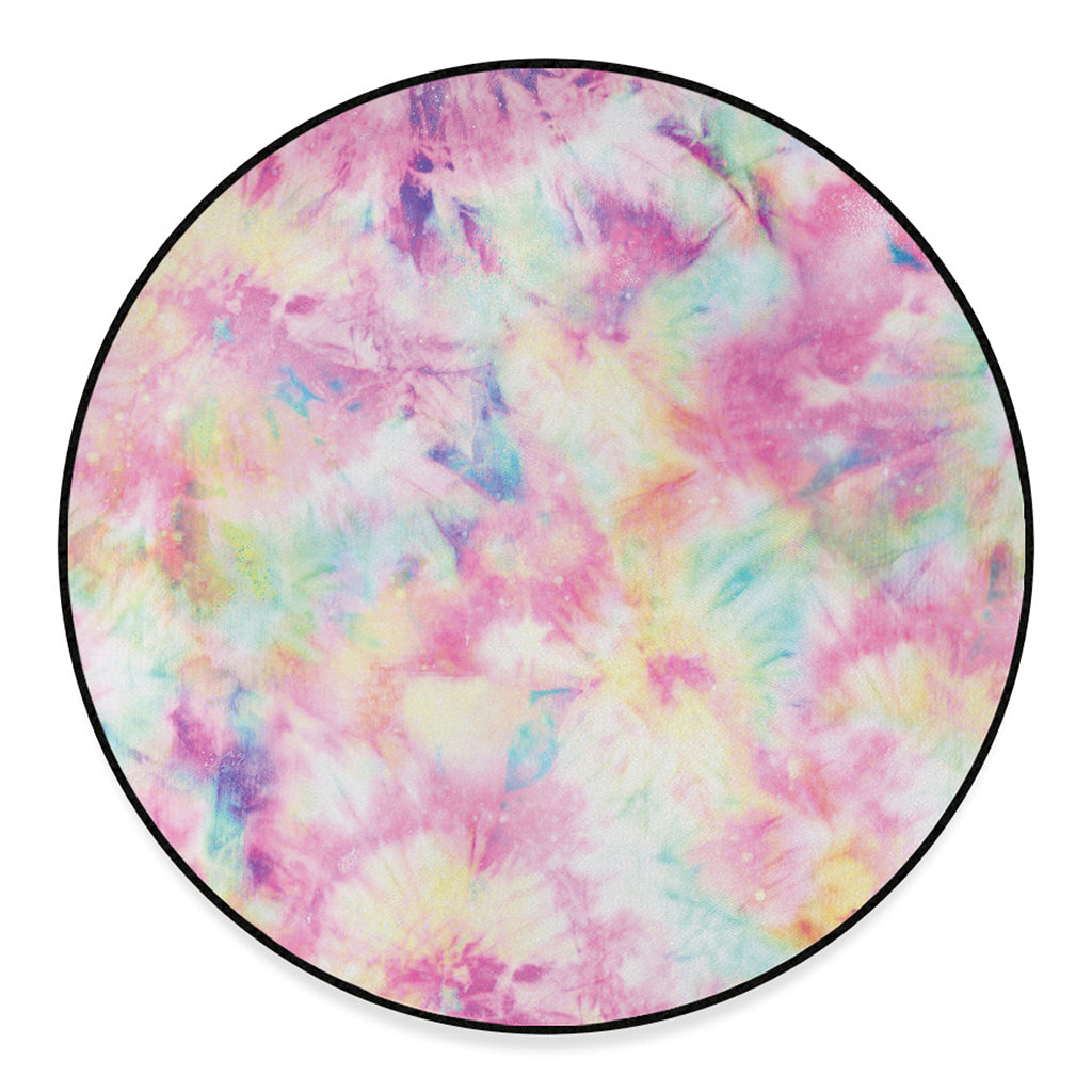 Pastel Tie Dye Print Round Floor Mat