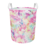 Pastel Tie Dye Print Round Laundry Basket