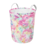 Pastel Tie Dye Print Round Laundry Basket