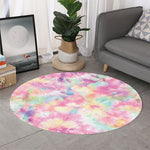 Pastel Tie Dye Print Round Rug
