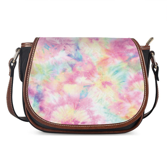 Pastel Tie Dye Print Saddle Bag