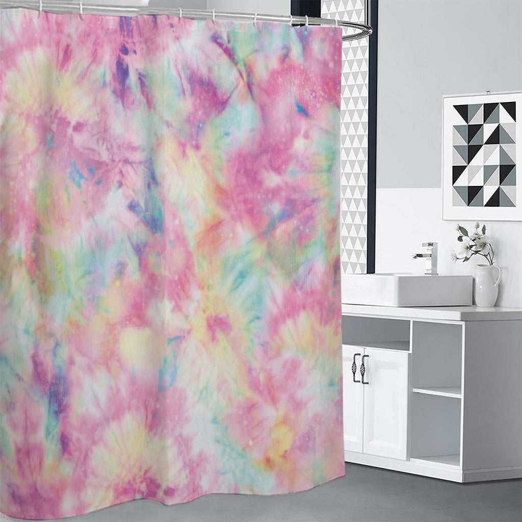 Pastel Tie Dye Print Shower Curtain