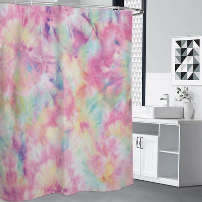 Pastel Tie Dye Print Shower Curtain
