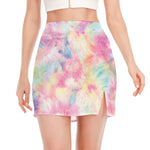 Pastel Tie Dye Print Side Slit Mini Skirt