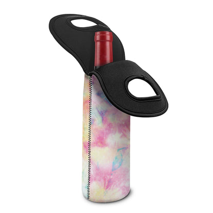 Pastel Tie Dye Print Single Neoprene Wine Tote
