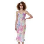 Pastel Tie Dye Print Slim Fit Midi Cami Dress