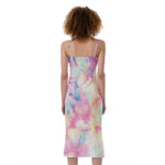 Pastel Tie Dye Print Slim Fit Midi Cami Dress