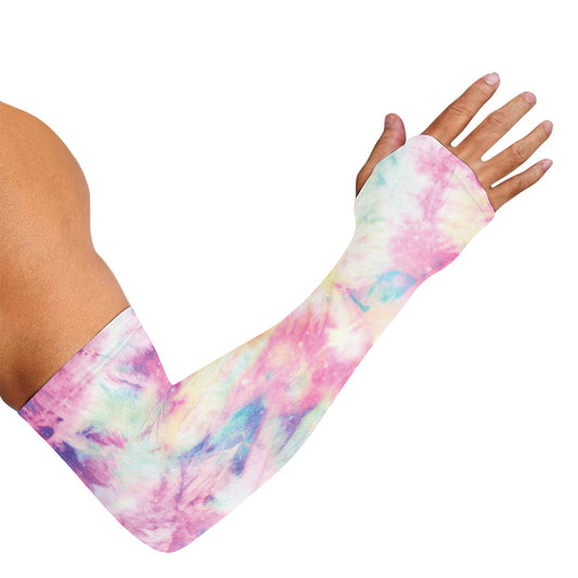 Pastel Tie Dye Print Sun Protection Arm Sleeves