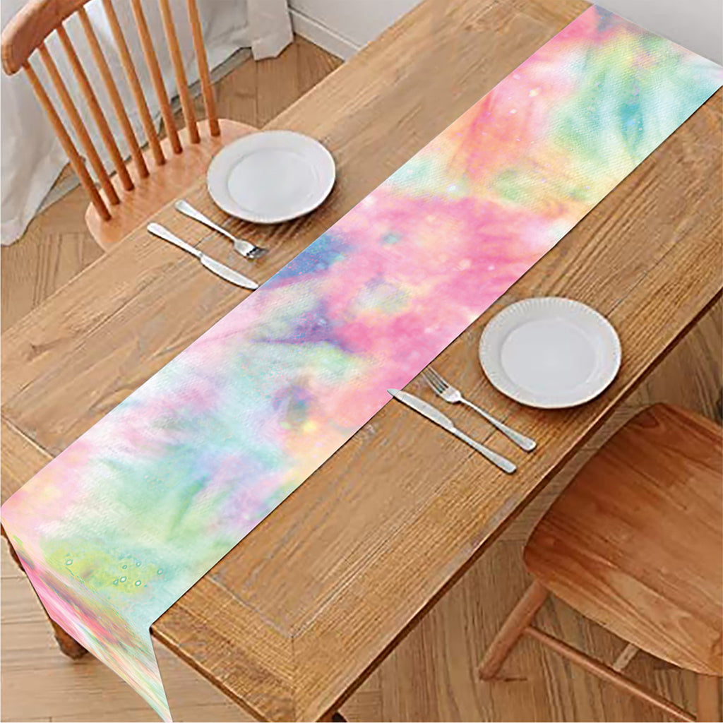 Pastel Tie Dye Print Table Runner