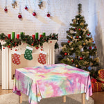 Pastel Tie Dye Print Tablecloth